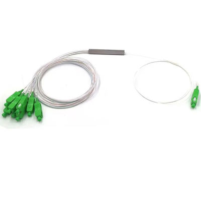 Tabung Baja Tipe 4 Way Fiber Splitter, SC APC PLC Splitter 1x4
