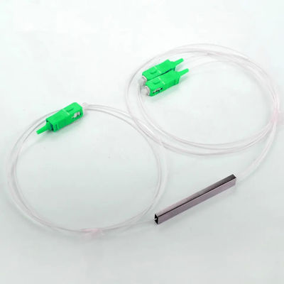 FTTH Fiber Optic PLC Splitter 1x2 Jenis Tabung Baja Mikro Dengan Konektor SC