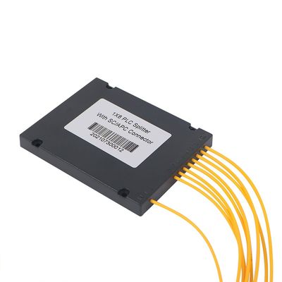 1×8 ABS Box PLC Splitter Dengan Connector 8 Way G657A1 Fiber Type