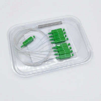 Pasif Mini 1x8 Fiber Optic PLC Splitter Untuk Alat Uji Televisi Kabel