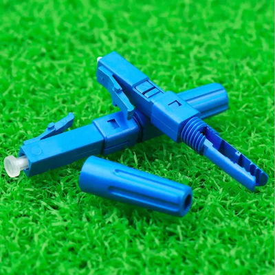 Konektor Serat Optik Warna Biru, Konektor Cepat LC UPC Untuk CCTV FTTH CATV