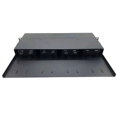 Panel Patch MPO Hitam, Kaset MPO Ke LC Dengan 12 Core 24 Core