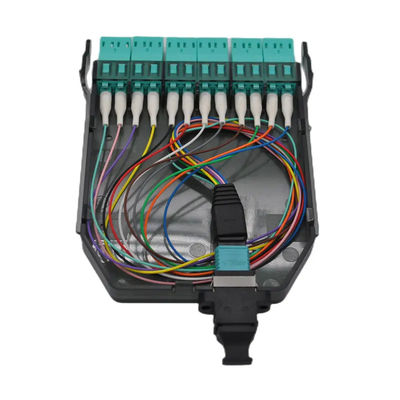 Panel Patch MPO Hitam, Kaset MPO Ke LC Dengan 12 Core 24 Core